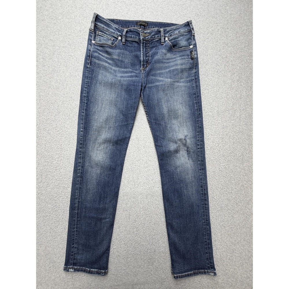 Silver Jeans Co Avery Slim Straight Jeans Mens 33x31 Blue Stretch Denim Pants